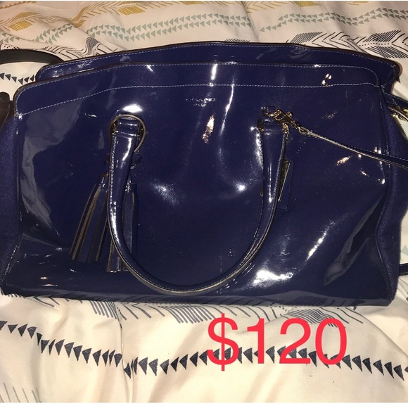 Authentic Coach Navy Blue Patent legacy satchel - Picture 1 of 3